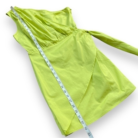 New Missguided Lime Green One Shoulder Tie Side Mini Dress Size 0 - Picture 12 of 16